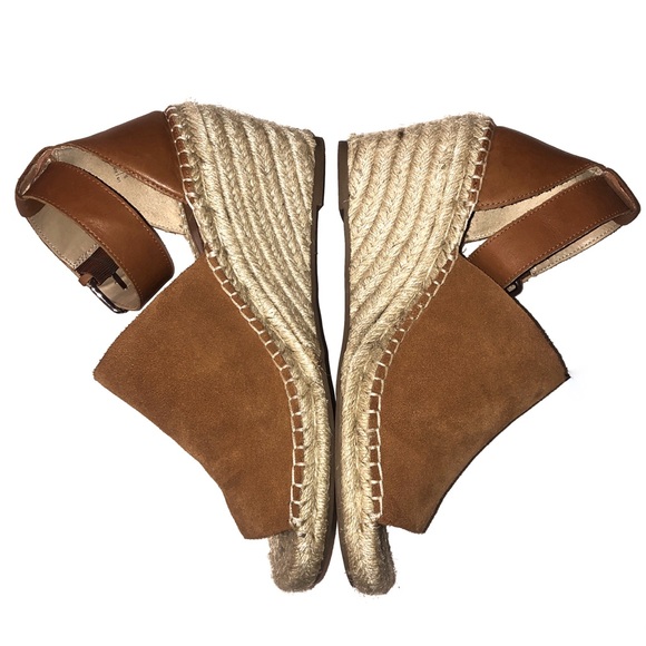 GAP Suede Ankle Strap Boho Espadrille Wedge bohemian leather - Picture 3 of 6